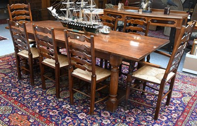 Lot 1434 - A Titchmarsh & Goodwin Style Oak Refectory...