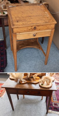 Lot 1456 - A Pine Clerks Desk, 58cm by 54cm by 91cm,...