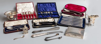 Lot 155 - A Collection of Assorted Silver, including a...