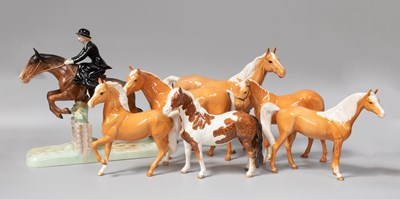 Lot 49 - Beswick Horses, including jumping Huntswoman,...