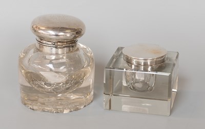 Lot 60 - An Edward VII Silver-Mounted Glass Inkwell and...