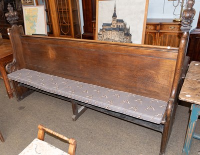 Lot 1280 - A 19th Century French Oak Hall Settle with...