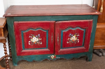 Lot 1215 - A French Painted Folk Art Style Sideboard,...