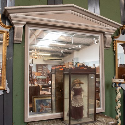 Lot 1350 - A Large Painted Continental Mirror, with...