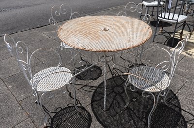 Lot 1247 - A Victorian White Painted Wirework Garden...