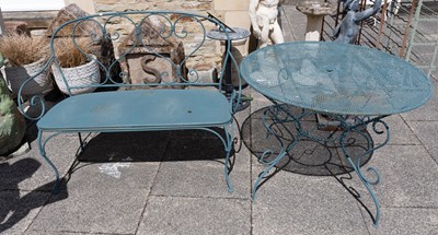Lot 1248 - A 19th Century Green Painted Wire Work Table...