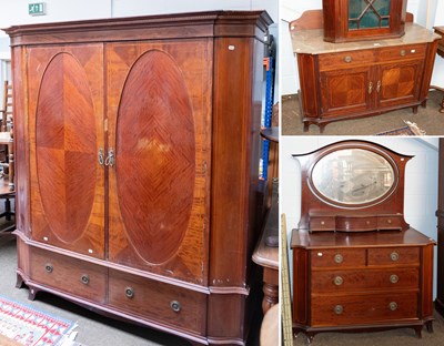 Lot 1218 - An Edwardian Inlaid Mahgoany Three Piece...