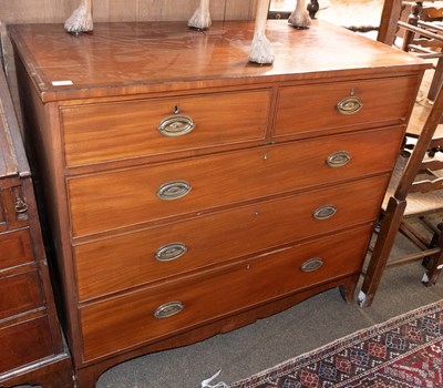 Lot 1225 - A 19th Century Crossbanded Mahogany Chest of...