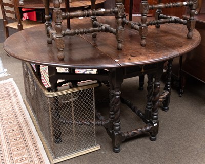 Lot 1229 - An 18th Century Oak Gateleg Dining Table, on...