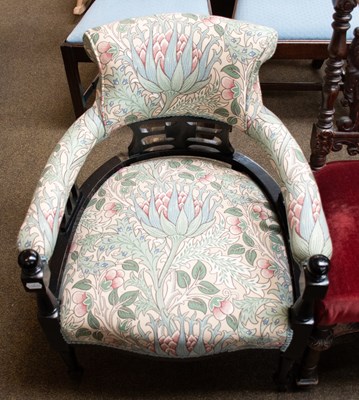 Lot 1295 - An Aesthetic Period Ebonised Horshoe Back...