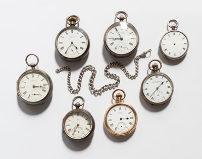 Lot 214 - Five Silver Open Faced Pocket Watches, Open...