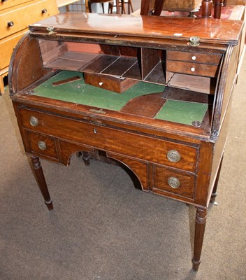 Lot 1331 - An 18th Century Mahogany Cylinder Desk, with...