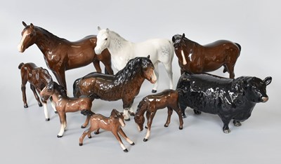 Lot 243 - Beswick Animals, including Aberdeen Angus bull,...