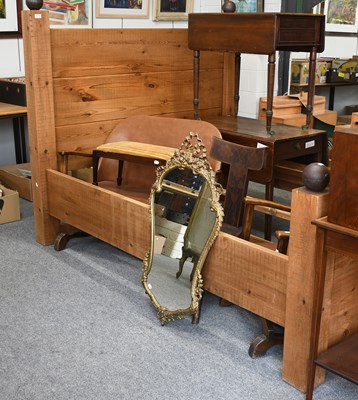 Lot 1267 - A Modern Reclaimed Oak Double Bedstead, with...