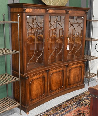 Lot 1381 - A Reproduction Mahognay Concave Shaped Display...