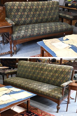 Lot 1226 - A Late Victorian Carved Oak Framed Upholstered...
