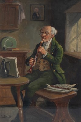 Lot 1007 - Alexander Austen (1859-1924) Interior scene...