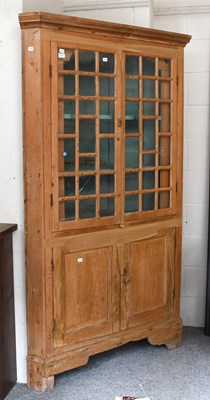 Lot 1202 - A 19th Century Pine Standing Corner Cupboard,...