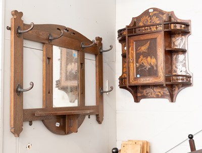 Lot 1164 - An Arts and Crafts Oak Mirrored Wall-Mounted...