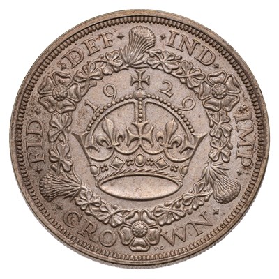 Lot 204 - George V, 'Wreath' Crown 1929, (Bull 3636, ESC...