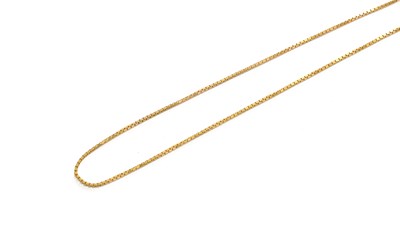 Lot 404 - A 9 Carat Gold Box Link Chain, length 74.5cm