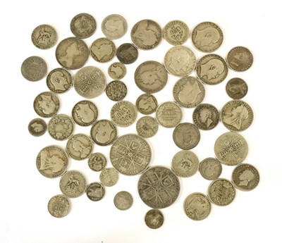 Lot 237 - Mixed British Pre-1920 Silver Coins, sterling...