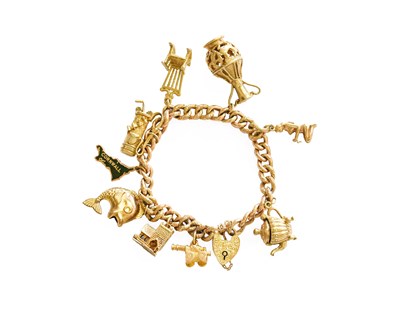 Lot 419 - A Curb Link Bracelet, composed of plain...