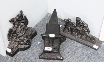 Lot 201 - Cobblers Last in form of an Anvil and two Cast...