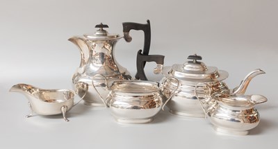 Lot 2 - A Four-Piece George VI Silver Tea-Service, by...