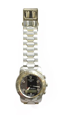 Lot 393 - A Stainless Steel Quartz Digital Tissot T...
