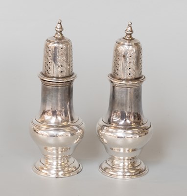 Lot 59 - A Pair of George V Silver Casters, Maker's...