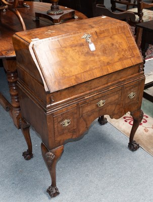 Lot 1310 - Walnut Queen Anne Style Bureau, with feather...