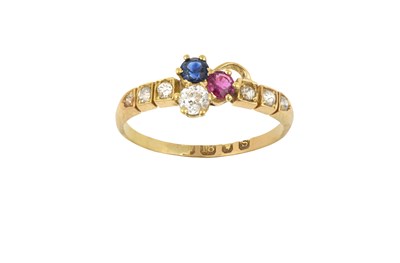 Lot 2434 - An 18 Carat Gold Sapphire, Ruby and Diamond...