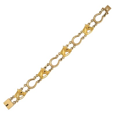 Lot 2303 - A 9 Carat Gold Fancy Link Bracelet, by...