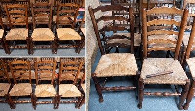 Lot 1346 - A Harlequin Set of Eight 20th Century Ladder...