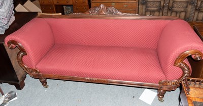 Lot 1355 - William IV Mahogany Sofa, 205cm by 59cm by 99cm