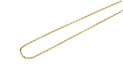 Lot 408 - A Cable Link Chain, clasp stamped ‘9CT’,...