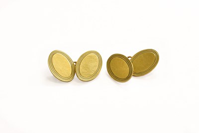 Lot 399 - A Pair of 9 Carat Gold Cufflinks, comprising...