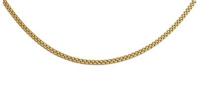 Lot 415 - A 9 Carat Gold Brick Link Necklace, length 46.2cm