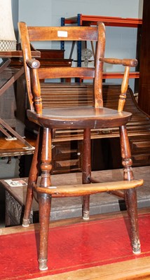 Lot 1195 - A 19th Century Elm Child's High Chair