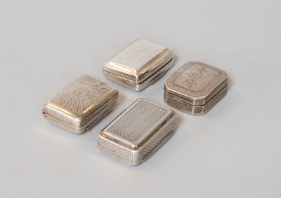 Lot 97 - Four George IV and Later Silver Vinaigrettes,...