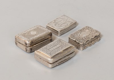 Lot 98 - Four George III and Later Silver Vinaigrettes,...