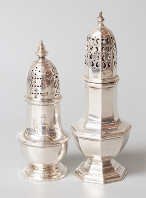 Lot 21 - Two Silver Casters, One by Henry Atkin,...