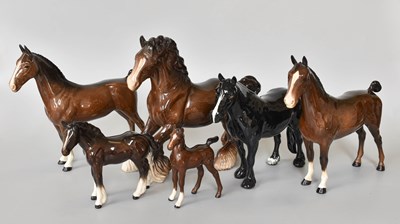 Lot 277 - Beswick Horses, including Dales pony, black...