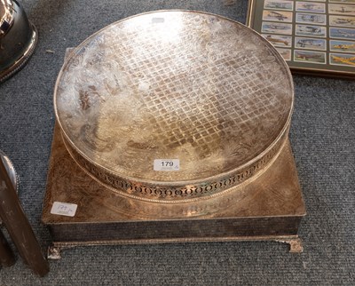 Lot 179 - Two Silver Plate Cake Stands, one circular and...