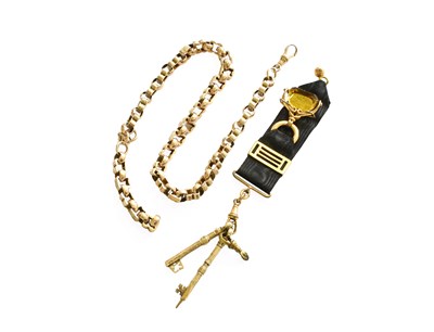 Lot 444 - A Watch Chain, stamped '9C', length 41.5cm;...