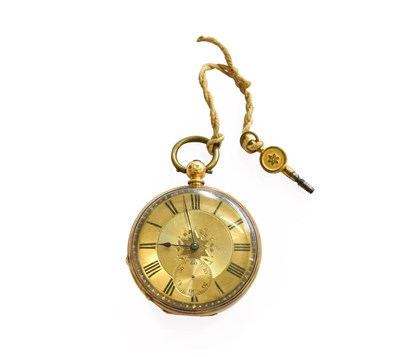 Lot 375 - An 18 Carat Gold Pocket Watch, Case Stamped, 18k