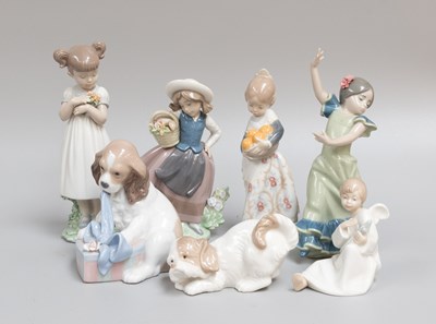 Lot 303 - Seven Lladro and Nao Figures