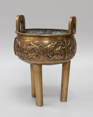 Lot 249 - A Chinese Bronze Bronze Tripod Censer, Ming...