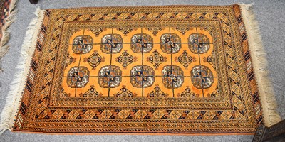 Lot 1113 - Afghan Rug, the field with two columns of...